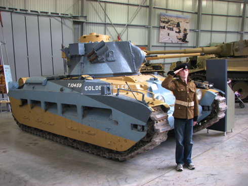 A British Matilda II ... and a new recruit!